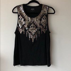 silver sequined tank top - size M - Express